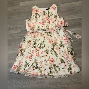 Jessica Howard Size 24W Dress Floral White Pink Spring Wedding Guest Plus Size